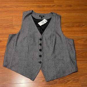 Torrid Studio Luxe Button Vest Women's Size 2 Gray Ponte Knit Herringbone 2XL